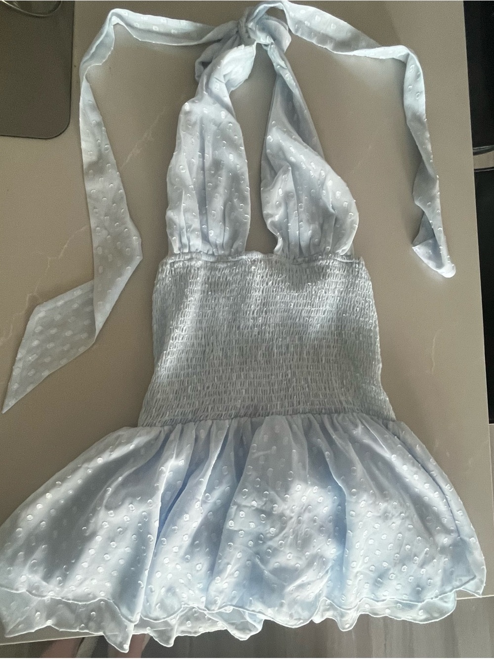 Baby blue halter romper